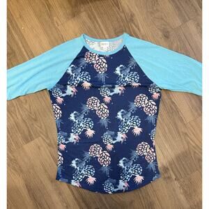 NWT Lularoe Randy Pineapples Blue/Teal Shirt Size M